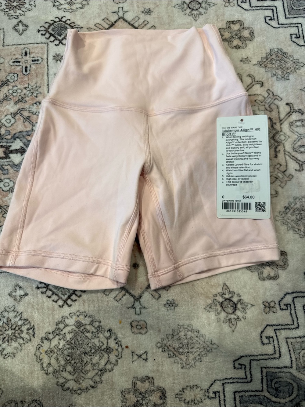 lululemon athletica Align High-Rise Bike Shorts — Light Pink